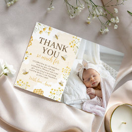 Convites Little Honey Photo Birthday Thank You Card