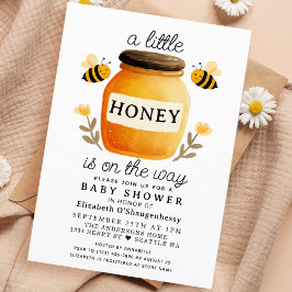 Convites Little Honey Watercolor Bee Baby Shower