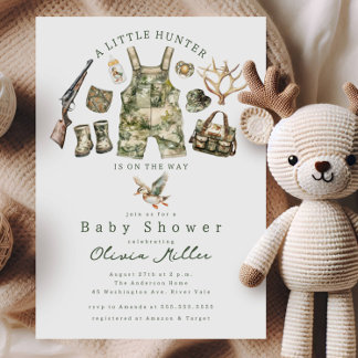 Convites Little Hunter Baby Shower Invitation