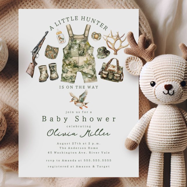Convites Little Hunter Baby Shower Invitation (Criador carregado)