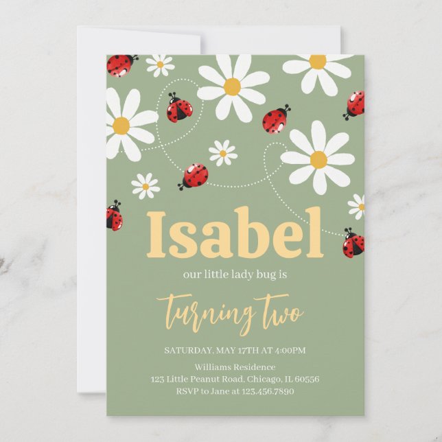 Convites Little Ladybug Birthday (Frente)
