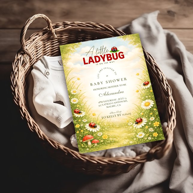 Convites Little Ladybug Meadow Celebration Baby Shower (Criador carregado)