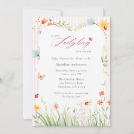 Convites Little Ladybug Wildflower Baby Shower