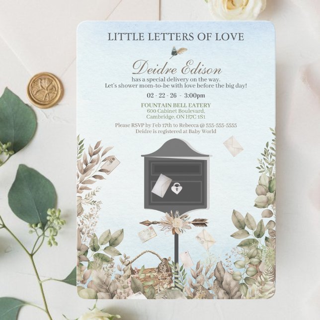 Convites Little Letters Of Love Baby Shower Invitation (Criador carregado)