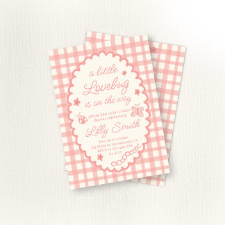 Convites Little Love Bug Baby Shower Invitation