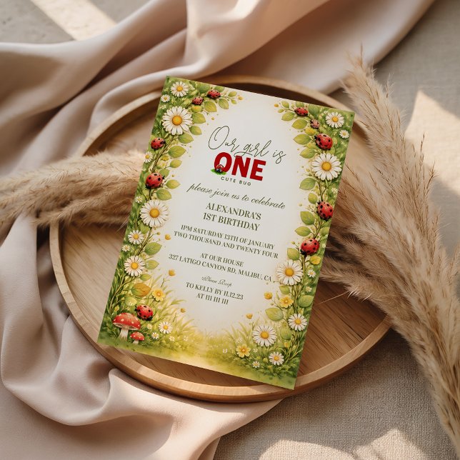 Convites Little Meadow Lady Turns One (Criador carregado)