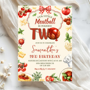 Convites Little Meatball Faz Dois Aniversário de Massa Ital