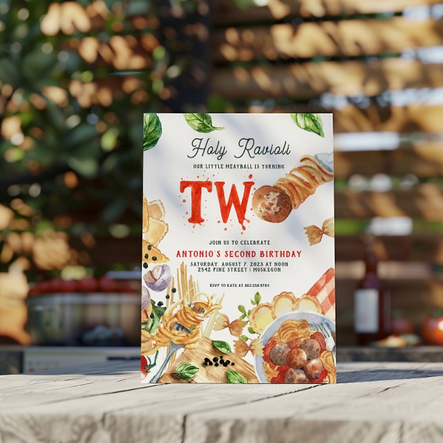 Convites Little Meatball | Holy Ravioli Second Birthday (Criador carregado)