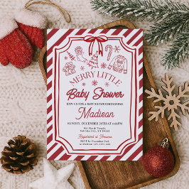 Convites Little Merry Baby Shower Invitation