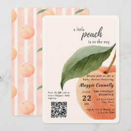 Convites Little Peach is on the Way Baby Shower Invitation