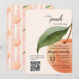 Convites Little Peach is on the Way Baby Shower Invitation