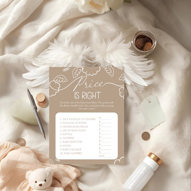 Convites Little Piece of Heaven beige Price is Right Game  (Little Piece of Heaven beige Price is Right Game)