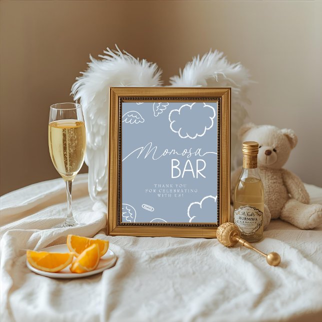 Convites Little Piece of Heaven Blue Momosa Bar Sign (Little Piece of Heaven Momosa Bar Sign)