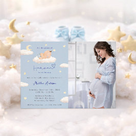 Convites Little Piece of Heaven Photo Baby Boy Shower