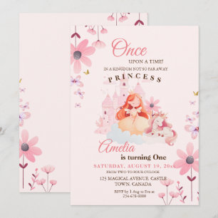Convites Little Princess Castle Flower Birthday