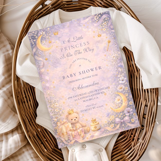 Convites Little Princess Celestial Baby Shower (Criador carregado)