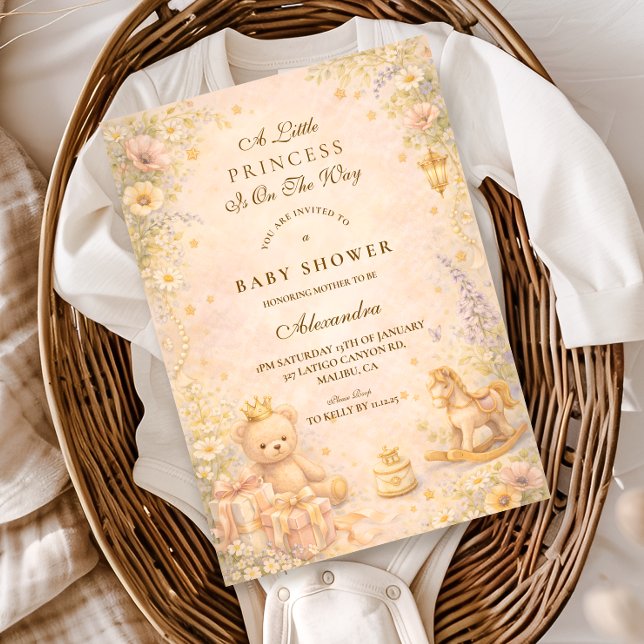 Convites Little Princess Moon Baby Shower (Criador carregado)