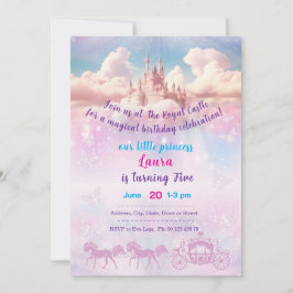 Convites Little princess Theme invitaion. Kids party.