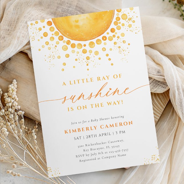 Convites Little Ray of Sunshine Baby Shower (Criador carregado)