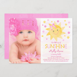 Convites Little Ray of Sunshine Watercolor Aniversário