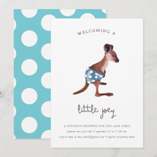 Convites Little Roo in aqua (texto personalizado)