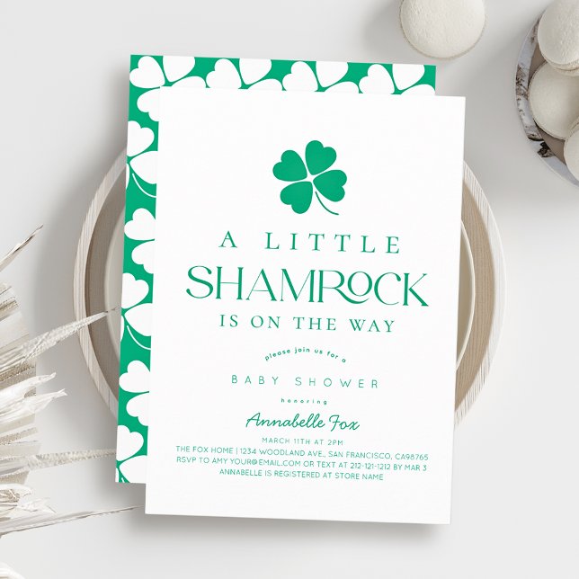 Convites Little Shamrock Modern Baby Shower (Criador carregado)
