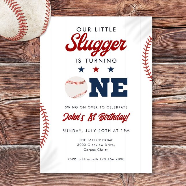 Convites Little Slugger Baseball 1st Birthday (Little Slugger Baseball 1st Birthday Invitation)