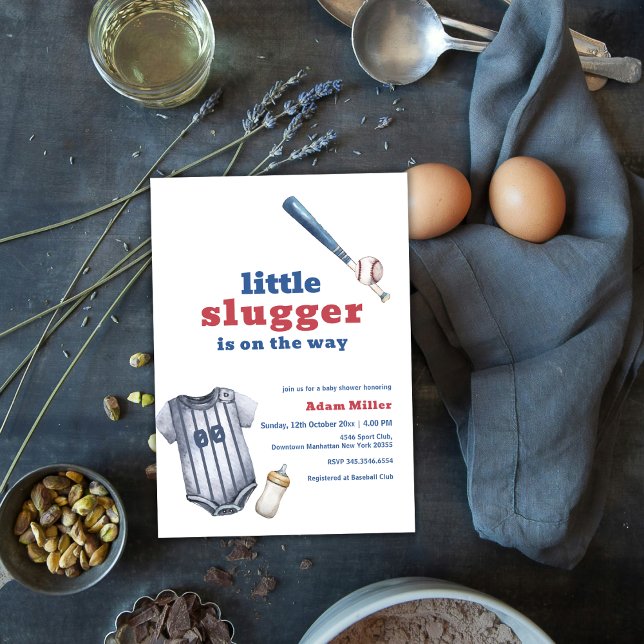 Convites Little Slugger Baseball Shirt Bottle Baby Shower (Little Slugger Baseball Shirt Bottle Baby Shower Invitation)