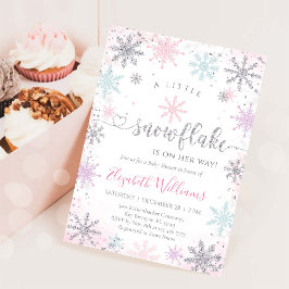 Convites Little Snowflake Winter Baby Shower Invitation