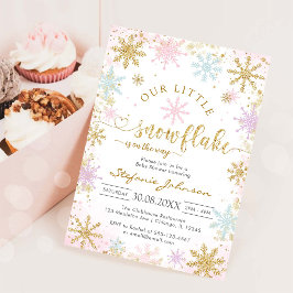 Convites Little Snowflake Winter Baby Shower Invitation