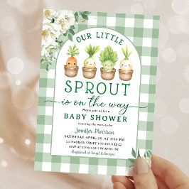 Convites Little Sprout Baby Shower Green Gender Neutral