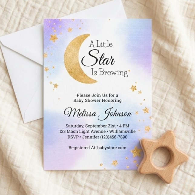Convites Little Star Brewing Celestial Baby Shower (Little Star Brewing Celestial Baby Shower Invitation)