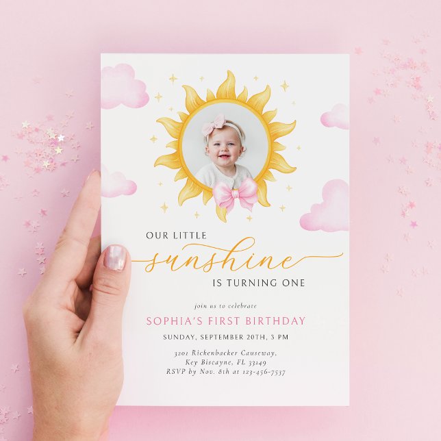 Convites Little Sunshine First Birthday Invitation (Criador carregado)