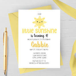 Convites Little Sunshine Kid's Birthday Party Invitation