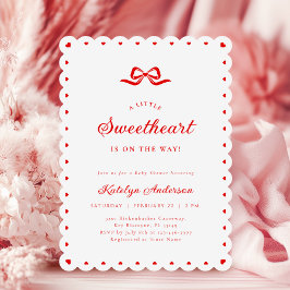 Convites Little Sweetheart Bow Baby Shower Invitation