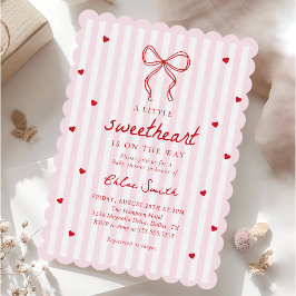 Convites Little Sweetheart Bow Baby Shower Invitation