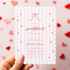 Convites Little Sweetheart Bow Baby Shower Invitation