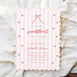 Convites Little Sweetheart Bow Baby Shower Invitation