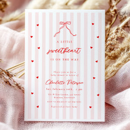 Convites Little Sweetheart Bow Baby Shower Invitation