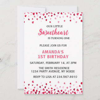 Convites Little Sweetheart First Birthday Invitation