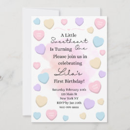Convites Little Sweetheart First Birthday Party Invitation