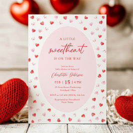 Convites Little Sweetheart Girl Baby Shower Invitation