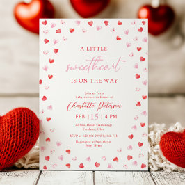 Convites Little Sweetheart Girl Baby Shower Invitation