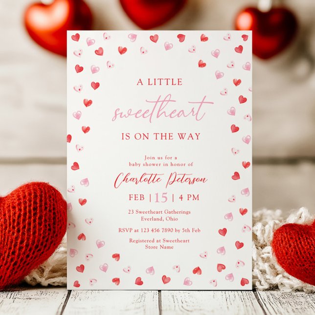 Convites Little Sweetheart Girl Baby Shower Invitation (Criador carregado)