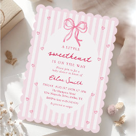 Convites Little Sweetheart Pink Bow Baby Shower Invitation