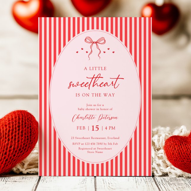 Convites Little Sweetheart Retro Baby Shower Invitation (Criador carregado)