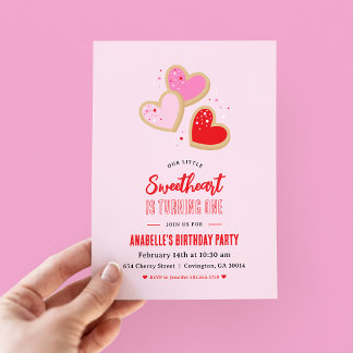 Convites Little Sweetheart Valentine 1st Birthday Party