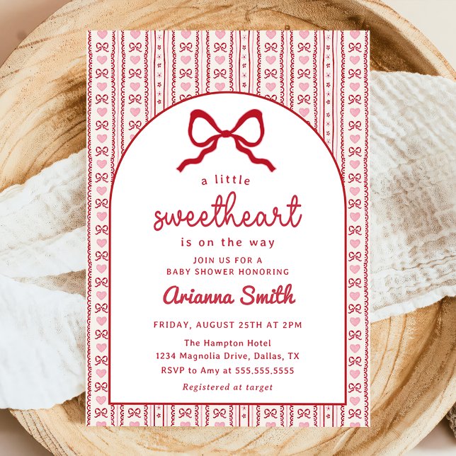Convites Little Sweetheart Valentine Baby Shower Invitation (Criador carregado)