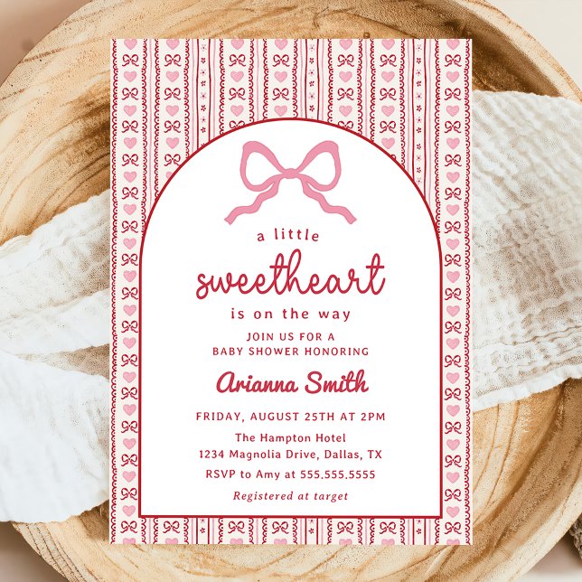 Convites Little Sweetheart Valentine Baby Shower Invitation (Criador carregado)