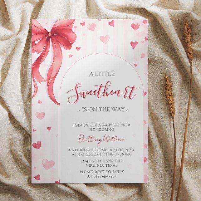 Convites Little Sweetheart Valentines Baby Shower  (Criador carregado)